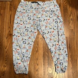 NEVER WORN - Vera Bradley Blue Nautical Pajama Pant / sail boats anchors whales